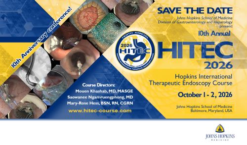 Tenth Annual Hopkins International Therapeutic Endoscopy Course  HITEC 2026 Banner